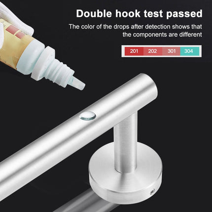 3 In 1 Matte 304 Stainless Steel Towel Bar Paper Towel Rack Hook Bathroom Accessories Bath Shower Set, Color:Silver