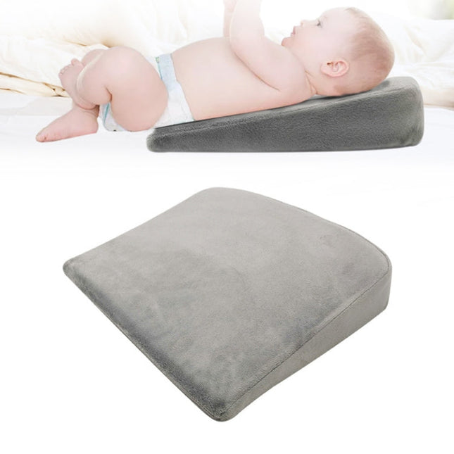 Memory Foam Infant Triangle Slope Cushion Pregnant Women Newborn Nursing Pillow, Colour: Crystal Soft Gray