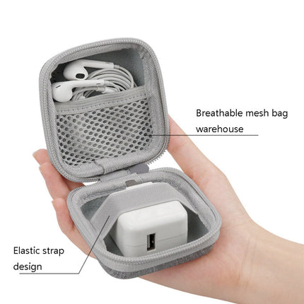 2 PCS Baona BN-F001 Headset Oxford EVA Storage Box Data Cable Charger Organizing Box(Black)