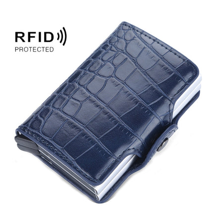 Baellerry K9171 RFID Anti-Magnetic Card Holder Crocodile Pattern Card Holder(Blue)