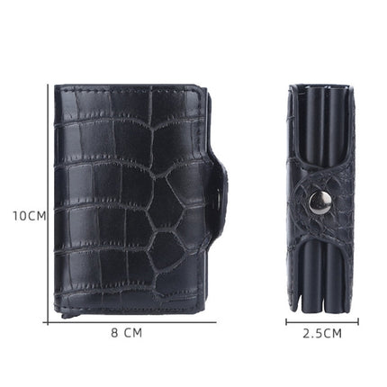 Baellerry K9171 RFID Anti-Magnetic Card Holder Crocodile Pattern Card Holder(Blue)