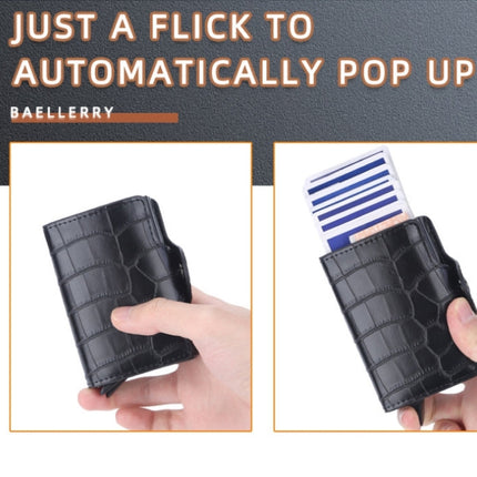 Baellerry K9171 RFID Anti-Magnetic Card Holder Crocodile Pattern Card Holder(Blue)