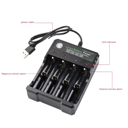 BMAX 18650 4.2V Lithium Battery USB Independent 4 Slot Charger(Colorful Box)