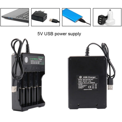 BMAX 18650 4.2V Lithium Battery USB Independent 4 Slot Charger(Colorful Box)