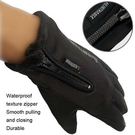 Outdoor Waterproof Touch Screen Riding Keep Warm Gloves, Size: L(Black)