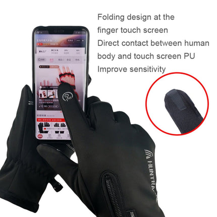 Outdoor Waterproof Touch Screen Riding Keep Warm Gloves, Size: L(Black)