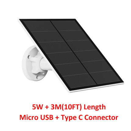 5W Monocrystalline Silicon Outdoor Camera Solar Panel Support USB&Type-C/USB-C Interface