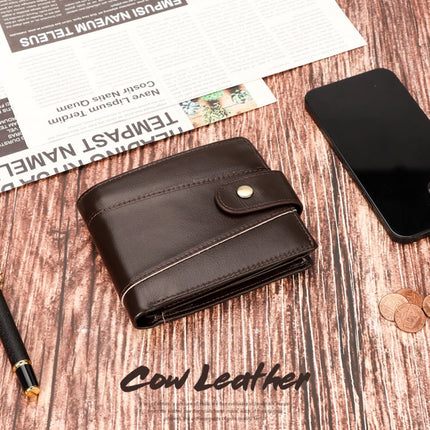 HUMERPAUL RFID Anti-magnetic Cox Purse Multi-card Card Bag Short Men Wallet(Brown)