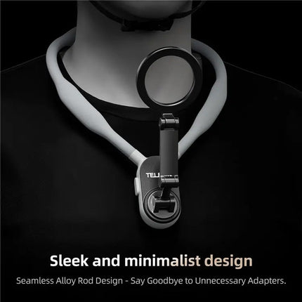 TELESIN Silicone Neck Mount Magnetic Selfie Stick Phone Neck Holder(Gray)