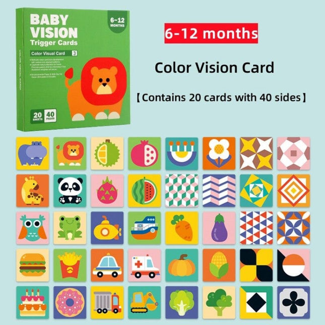 20pcs /Book Baby Early Learning Card Children Eye Care Visual Stimulation Card, Style: 3-order Color