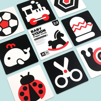 20pcs /Book Baby Early Learning Card Children Eye Care Visual Stimulation Card, Style: 1-order Black And White