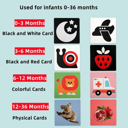 20pcs /Book Baby Early Learning Card Children Eye Care Visual Stimulation Card, Style: 1-order Black And White