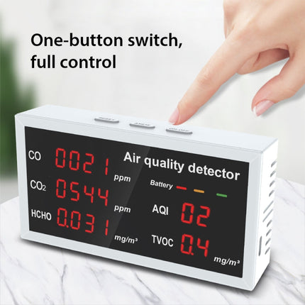 5-in-1 Indoor Home Portable Air Monitor TVOC Formaldehyde Detector, 5-in-1(White), 5-in-1(Light Gray)