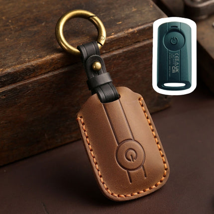 For YAMAHA NMAX155/XMAX300/Aerox/Jauns Hallmo Motorcycle Key Cover, Color: 1 Key Brown Hollowed