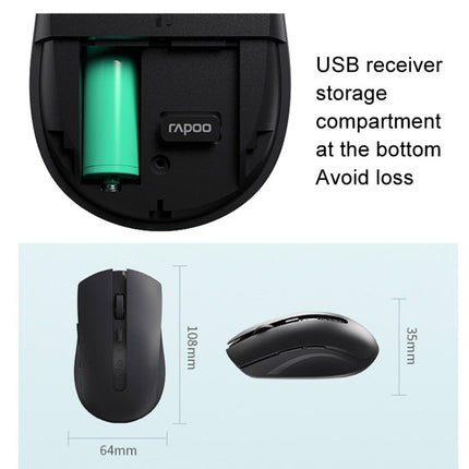 Rapoo M350G Bluetooth/2.4G Wireless Mouse Office Desktop Laptop Mute Mouse(White)