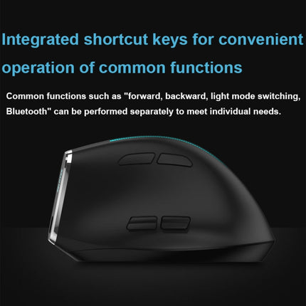ZELOTES F36 9-Keys Vertical Grip Ergonomic Programming Dual Bluetooth + 2.4G Wireless Mouse(Black)