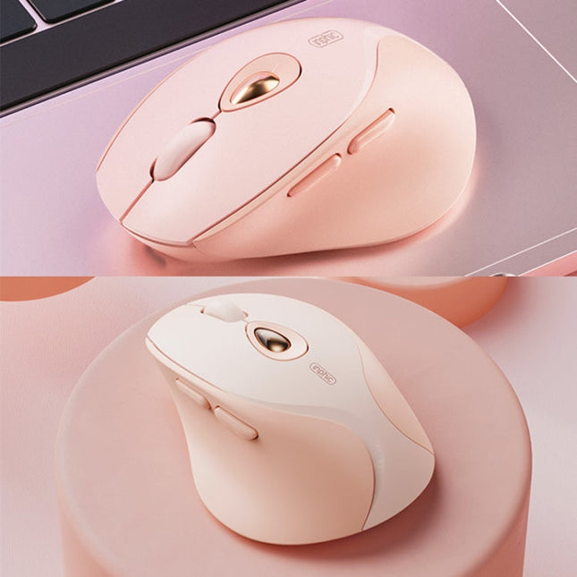 Inphic DR801 2.4G+Bluetooth 5.0/4.0 Wireless Mouse USB Tri-Mode Mute Rechargeable Girls Office Home Gaming Mouse(Pink)