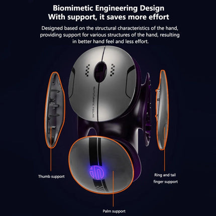 Inphic X2 Bluetooth Wireless Mouse Tri-Mode Silent Rechargeable Office Gaming Laptop Mouse(Liquid Metal Gray)