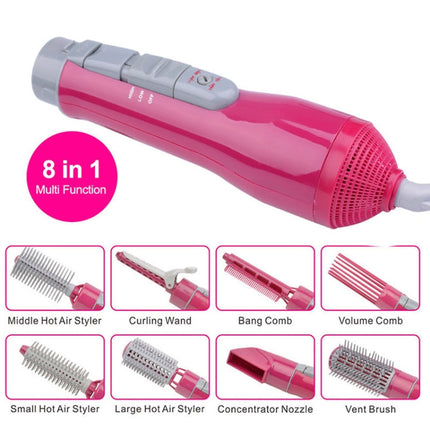 8 in 1 Professional Hair Dryer Hair Curler for Hotel Travel With Comb Powerful Hairdryer(Deep blue)