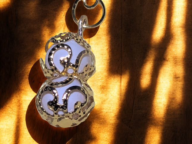 White and Gold Tone Double Drop  Earrings