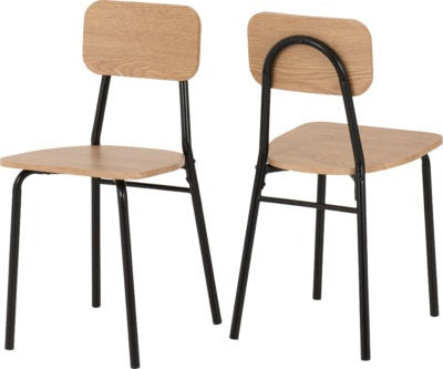 Warren 1+4 Dining Set - Russet Oak Effect/Black