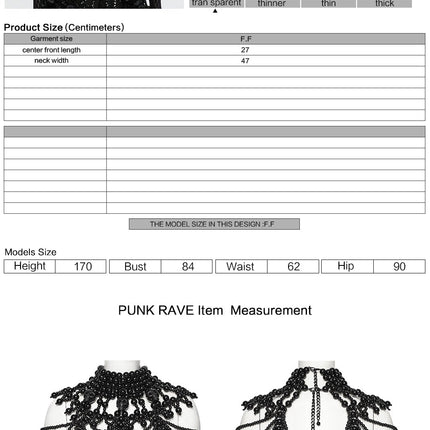 Punk Rave Aphrodite Beaded Necklace - Gothic Fashion Accessory