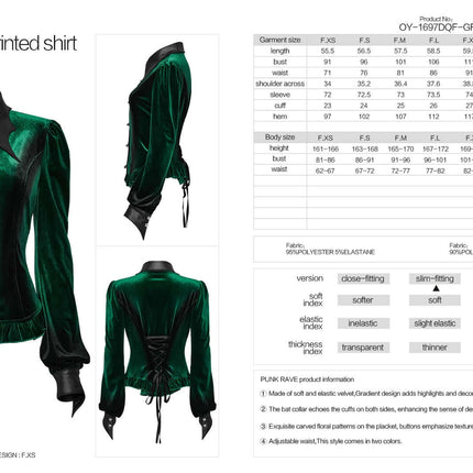 Punk Rave Fawn Gradient Printed Shirt in Green