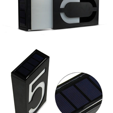 0.36W Solar Powered Wall Mount 6 LEDs Lighting Doorplate Lamp House Number Porch Lights with Solar Pannel(1), -1.0, -2.0, -3.0, -4.0, -5.0, -6.0, -7.0, -8.0, -9.0, 0.0