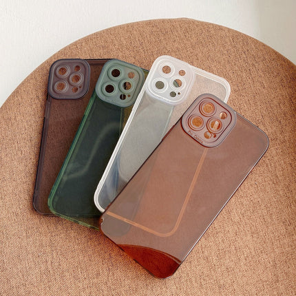 Simple Transparent Solid Color All-inclusive Mobile Phone Case