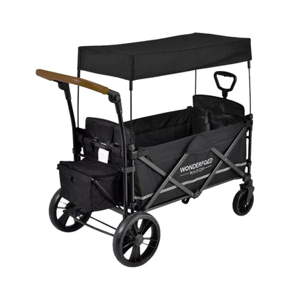 Wonderfold X2R Push & Pull Quad Stroller Wagon - Black