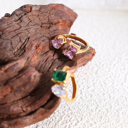 Titanium Steel No Fading INS Special Interest Light Luxury Open Ring Adjustable