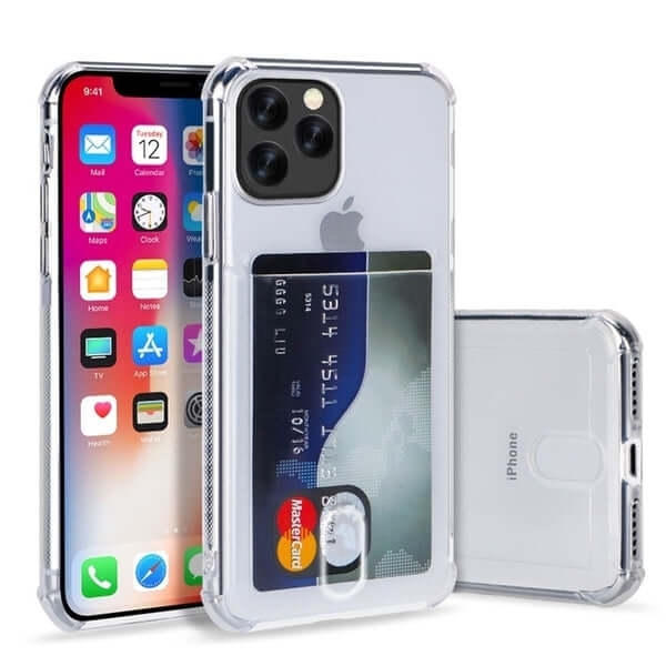 Soft TPU Clear Case With Card Slot - For iPhone 14 Pro Max