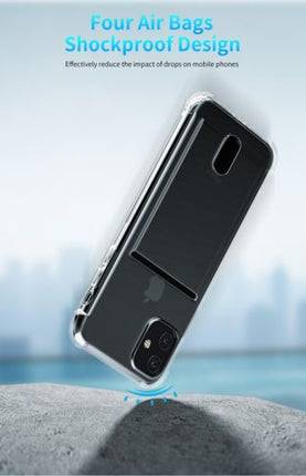Soft TPU Clear Case With Card Slot - For iPhone 11