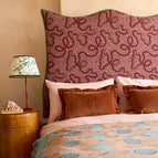 Wave Piped Headboard / The Wiggle / Raspberry Ripple