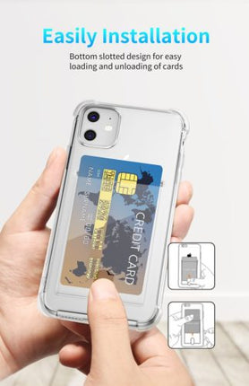 Soft TPU Clear Case With Card Slot - For iPhone 11