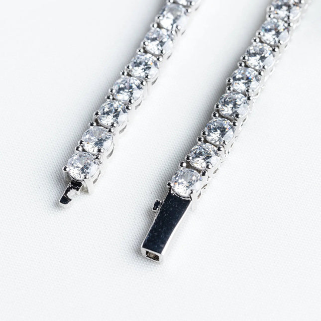 4mm Tennis Necklace - White Gold