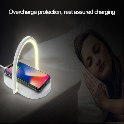 3-in-1 Wireless Charging Station with LED Night Light | 15W Fast Charger Desk Lamp