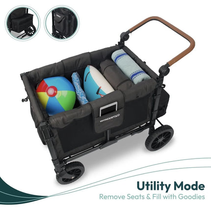 Wonderfold W4 Luxe Pro Stroller Wagon - Jet Black
