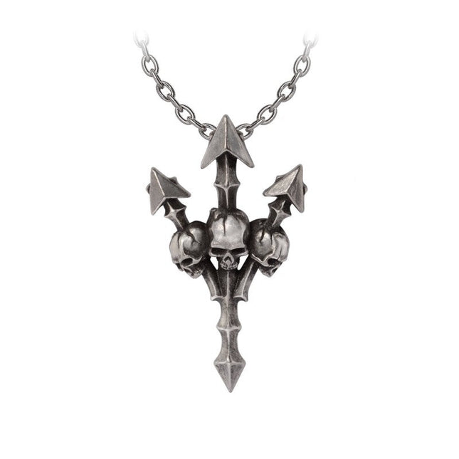 Alchemy Gothic Deadly Trident Skull Pendant