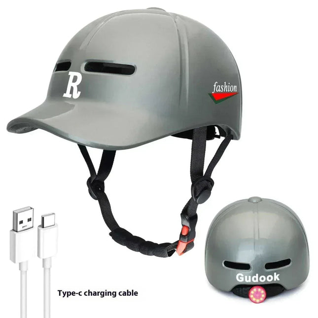 Bicycle Helmet With Light - Safety Integrated Design, Multiple Sizes & Colors Available