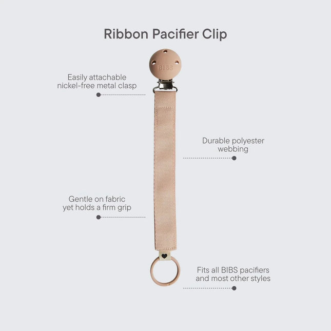 BIBS Soother Clip Ribbon - Blush