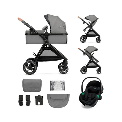 Kinderkraft Esme 3-in-1 Travel System with Mink Pro Car Seat - Moonlight Grey