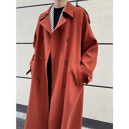 Autumn Drape British Style Loose Mid-length Over-the-knee Windbreaker Jacket Women