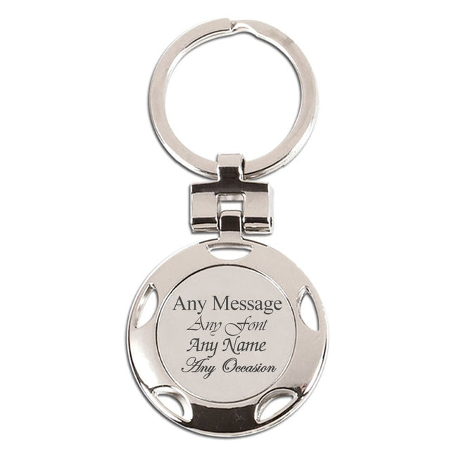 Engraved Round Crown Keyring