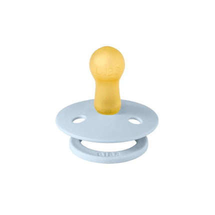 BIBS Block Latex Soothers 0-6 months Pack of 2 - Baby Blue & Dusty Blue