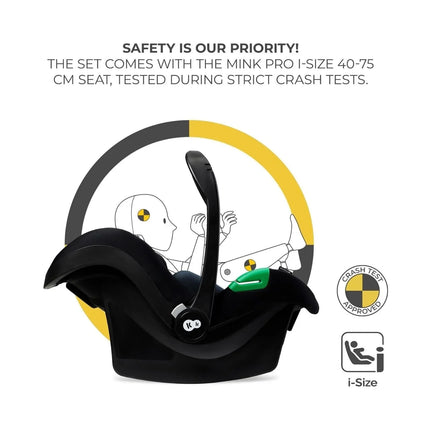 Kinderkraft Esme 3-in-1 Travel System with Mink Pro Car Seat - Moonlight Grey