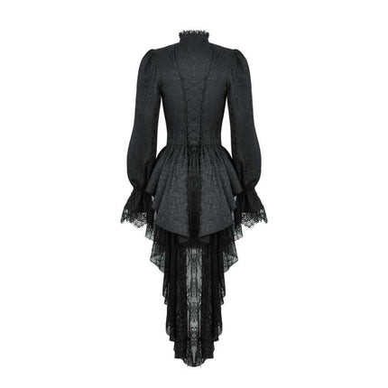 Dark in Love Felicity Gothic Lacey Zip Up Tailcoat Shirt