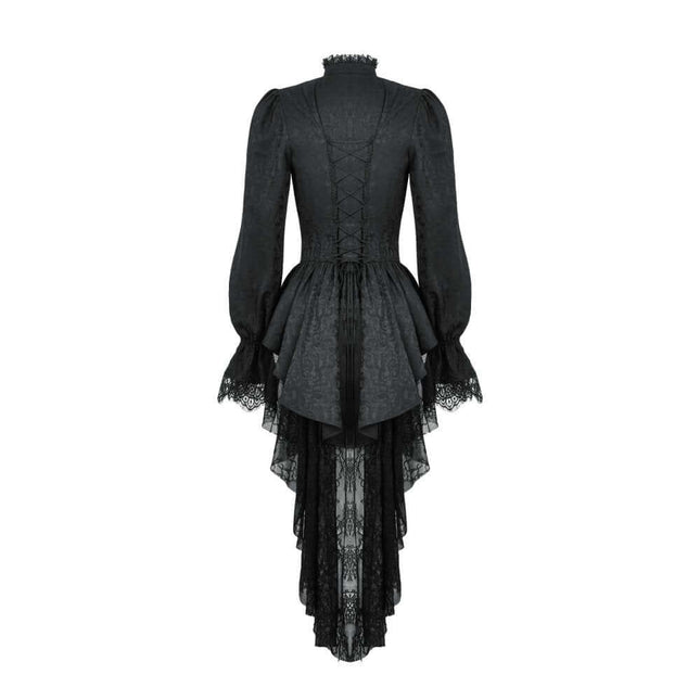 Dark in Love Felicity Gothic Lacey Zip Up Tailcoat Shirt