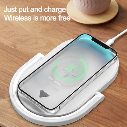 3-in-1 Wireless Charging Station with LED Night Light | 15W Fast Charger Desk Lamp
