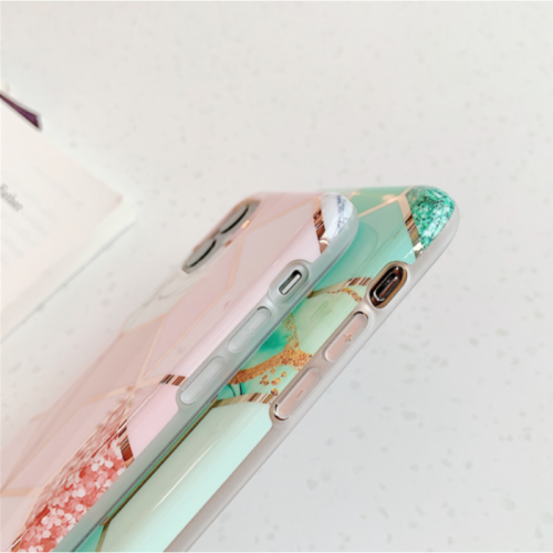 Marble Effect Soft TPU Green Case - For iPhone X / Xs
